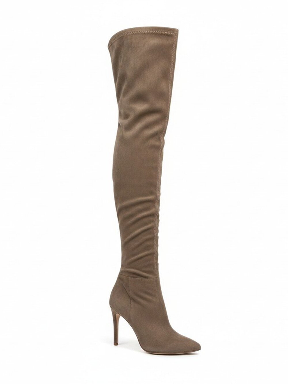 Call It Spring Taupe Suede Over-The-Knee Stiletto Boots - Size 8 (EU 38.5)